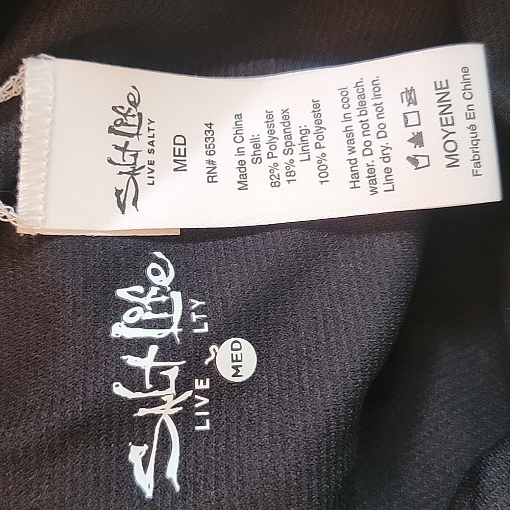 SALT LIFE NeW Black Metallic Rainbow Mermaid 80s One Piece Bathing Swim Suit M - Picture 7 of 7